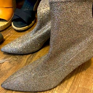 Zara Silver Shimmery Glitter Boots! The most amazing ankle boots ever!